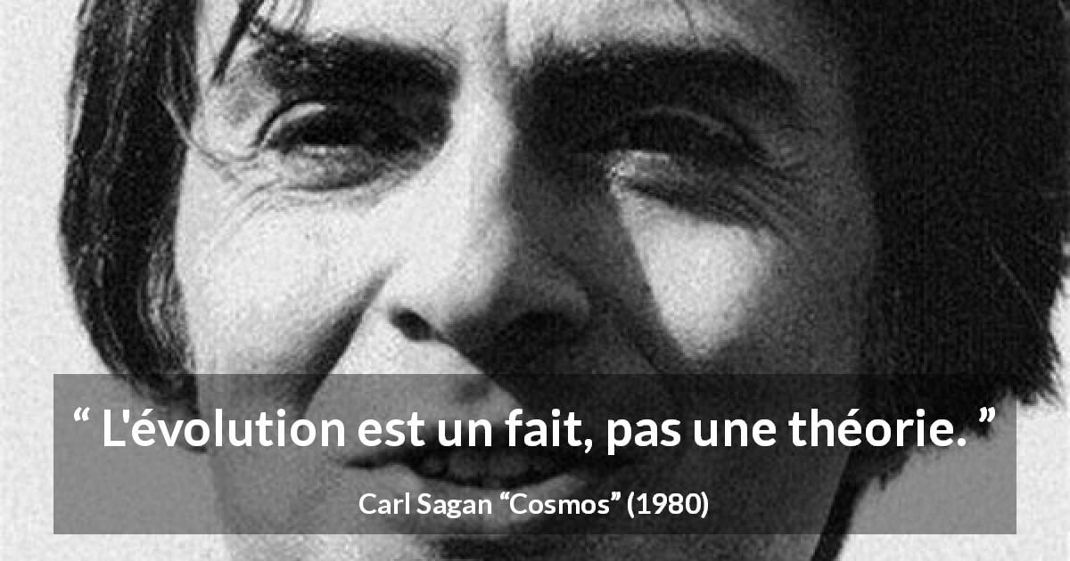 Citation de Carl Sagan sur la théorie tirée de Cosmos - L'évolution est un fait, pas une théorie.