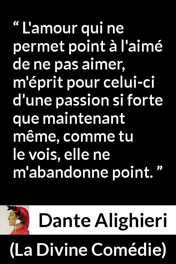 Dante Alighieri L amour qui ne permet point l aim de