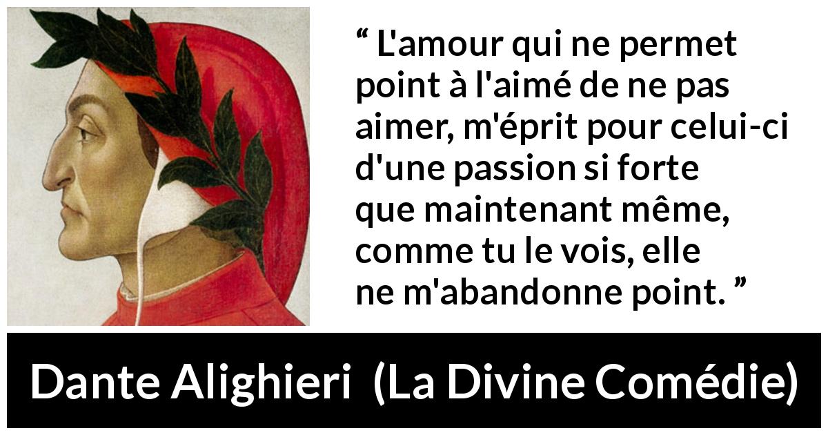 Dante Alighieri L amour qui ne permet point l aim de