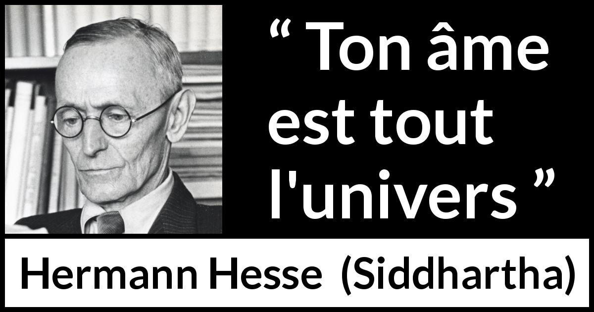 Citation de Hermann Hesse sur l'âme tirée de Siddhartha - Ton âme est tout l'univers