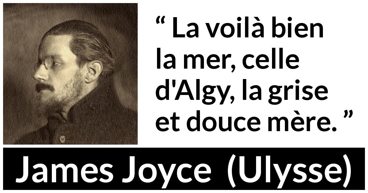 Citation de James Joyce sur la mer tirée d'Ulysse - La voilà bien la mer, celle d'Algy, la grise et douce mère.